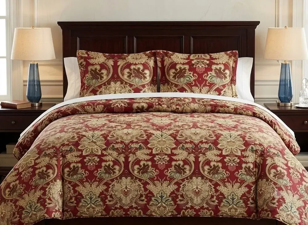Ralph Lauren Jardiniere Red Sateen Comforter Full/Queen